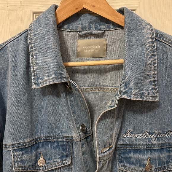 Elevated Faith light blue Denim Jacket size 2X - Picture 5 of 9
